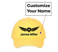 Thumbnail for Customizable Name & Badge Designed Hats Pilot Eyes Store Yellow 