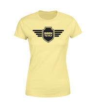 Thumbnail for Born To Fly & Badge Designed Women T-Shirts