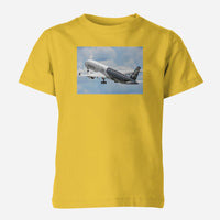 Thumbnail for Departing Airbus A350 (Original Livery) Designed Children T-Shirts