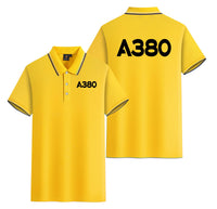 Thumbnail for A380 Flat Text Designed Stylish Polo T-Shirts (Double-Side)