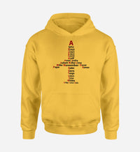 Thumbnail for Airplane Shape Aviation Alphabet Designed Hoodies