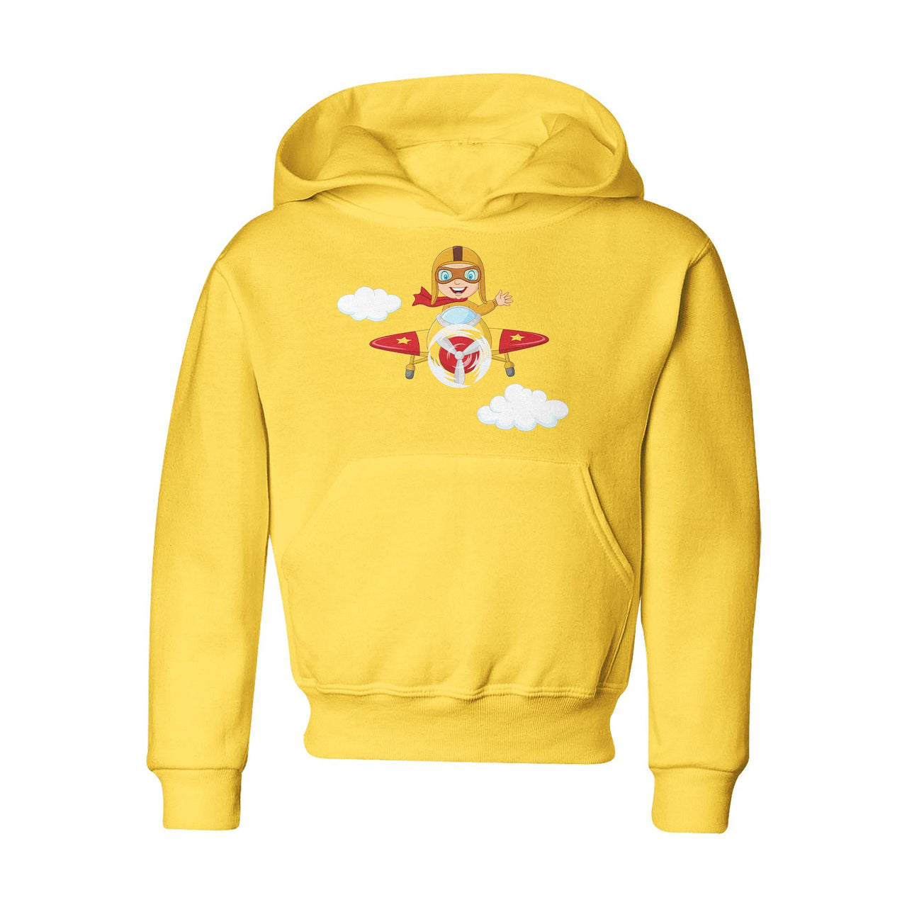 Cartoon Little Boy Operating Plane (Edition 2) Designed "CHILDREN" Hoodies