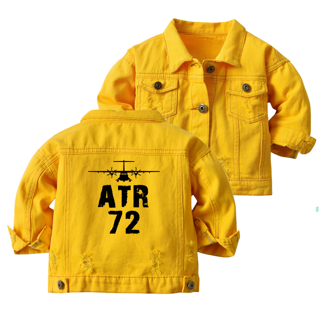 ATR-72 & Plane Designed Children Denim Jackets