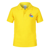 Thumbnail for Little Boy Operating an Airplane Designed Children Polo T-Shirts