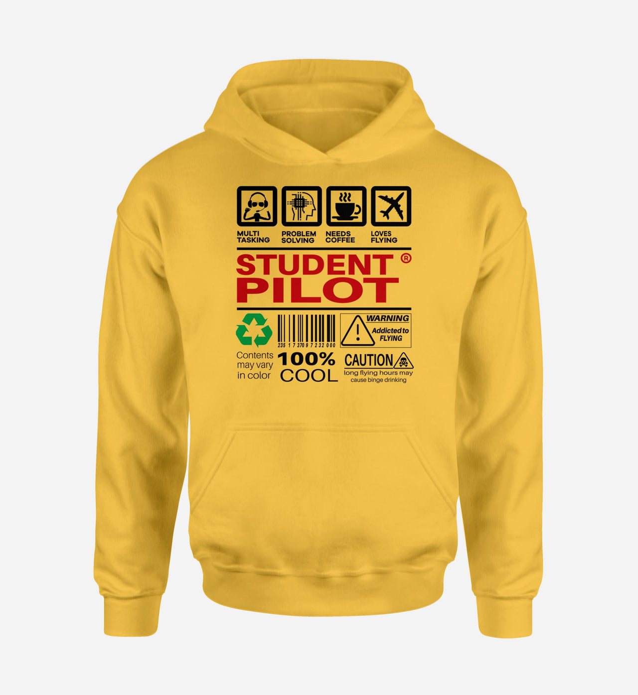 Student Pilot Label Designed Hoodies