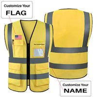Thumbnail for Custom Flag & Name with Badge 3 Designed Reflective Vests