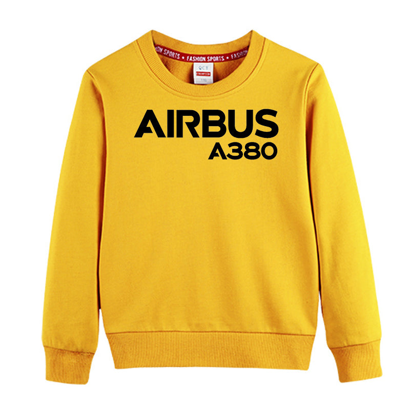 Airbus A380 & Text Designed "CHILDREN" Sweatshirts