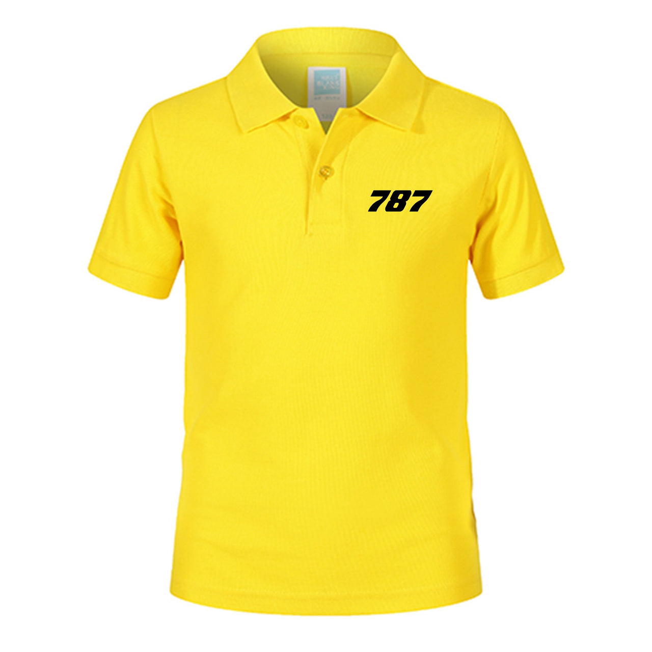 787 Flat Text Designed Children Polo T-Shirts