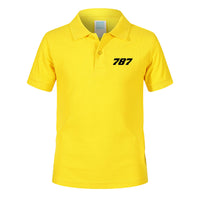 Thumbnail for 787 Flat Text Designed Children Polo T-Shirts