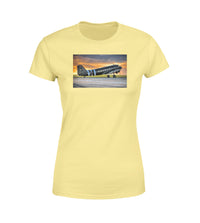 Thumbnail for Old Airplane Parked During Sunset Designed Women T-Shirts