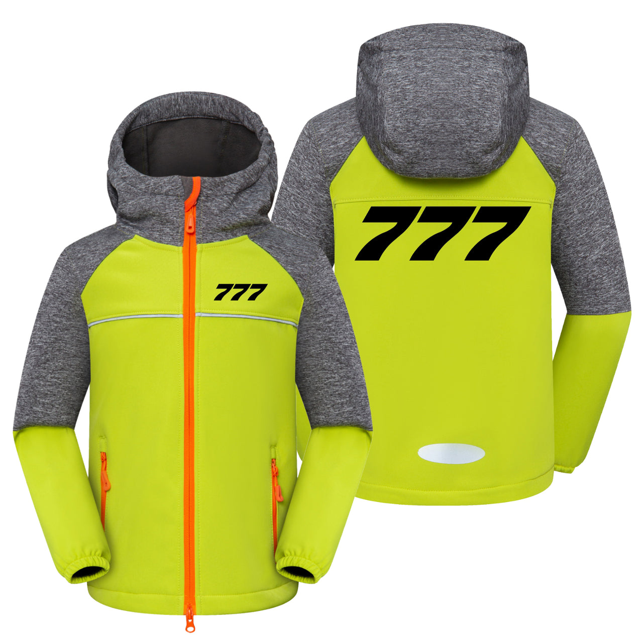 777 Flat Text Designed Children Polar Style Jackets