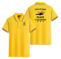 Thumbnail for People Fly Planes Pilots Fly Helicopters Designed Stylish Polo T-Shirts (Double-Side)