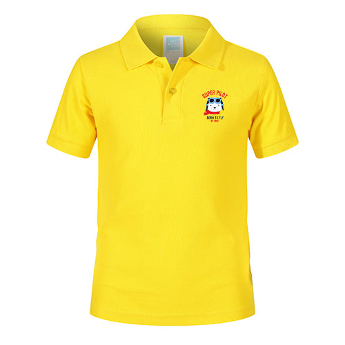 Super Pilot - Born To Fly Designed Children Polo T-Shirts