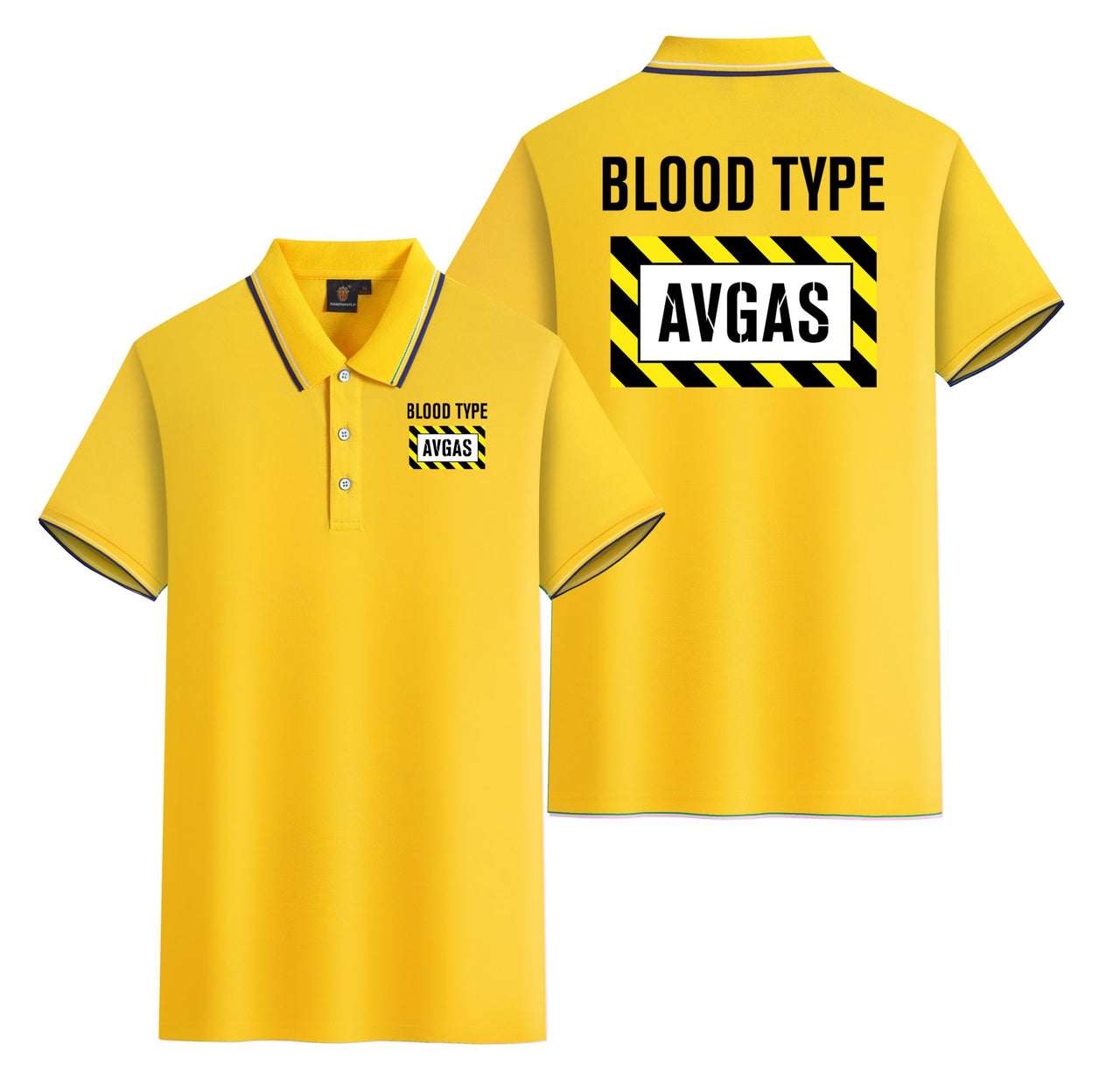 Blood Type AVGAS Designed Stylish Polo T-Shirts (Double-Side)