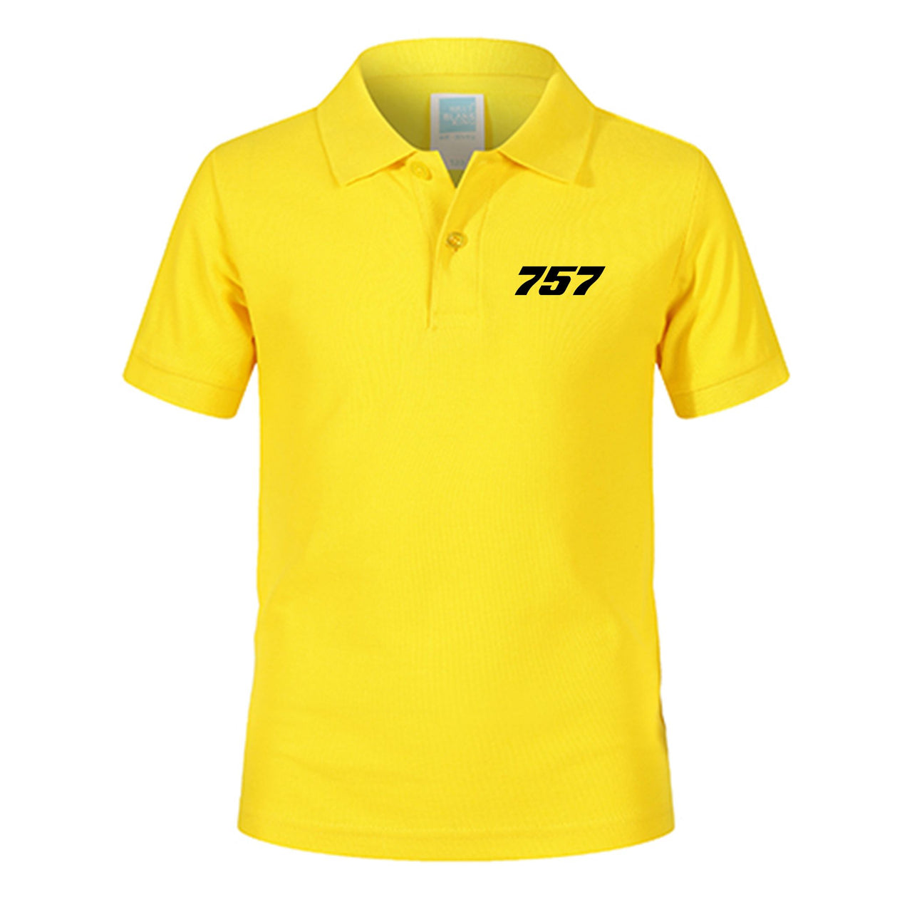 757 Flat Text Designed Children Polo T-Shirts