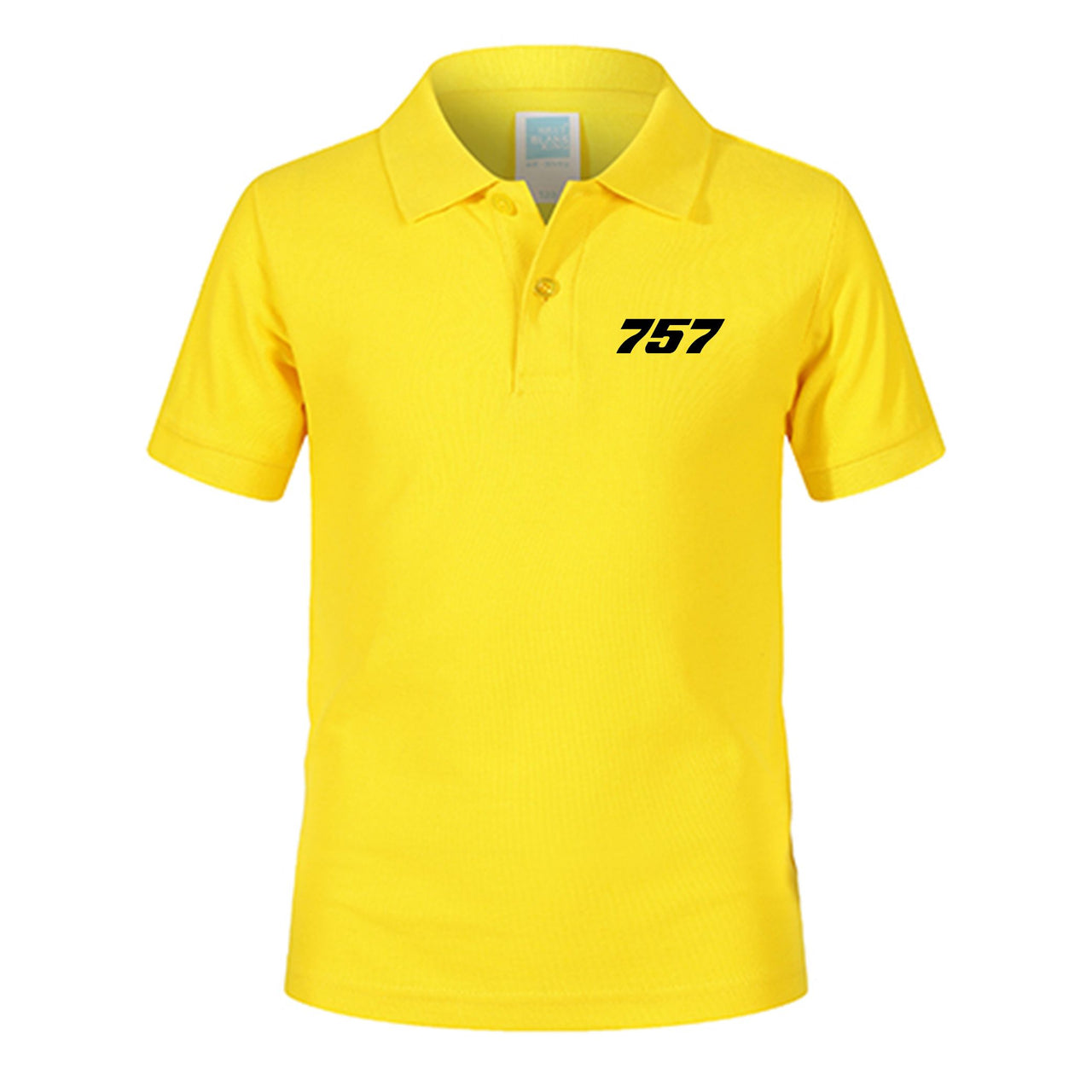 757 Flat Text Designed Children Polo T-Shirts