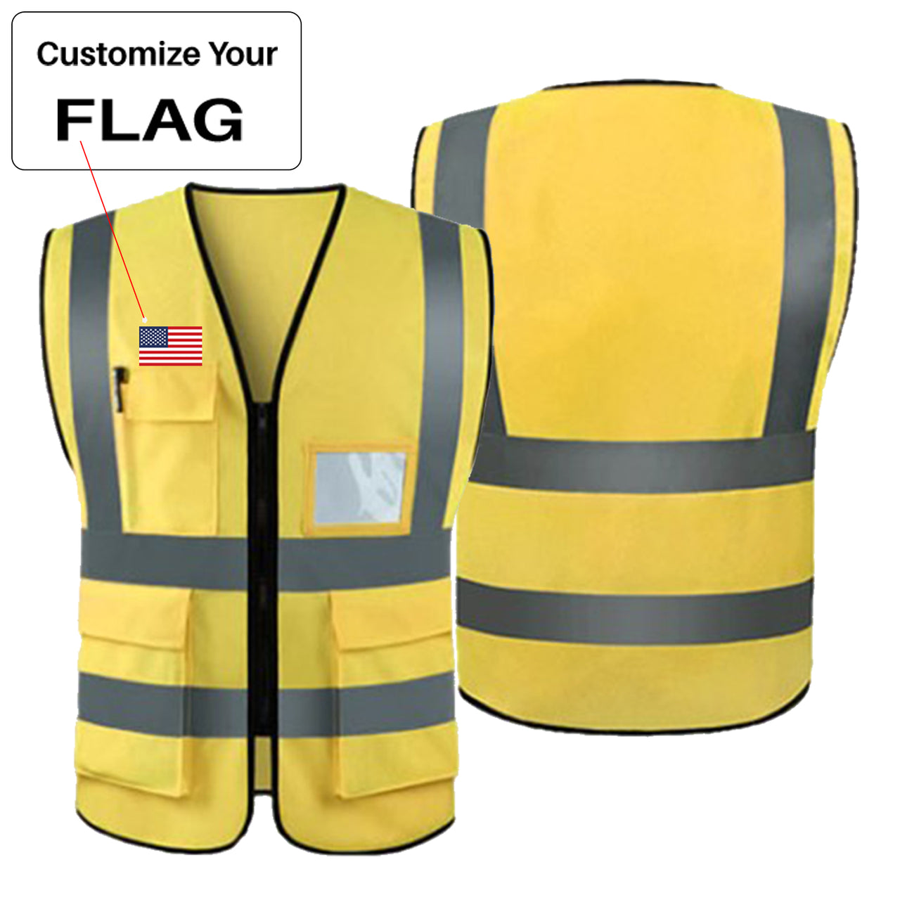 Custom Flag Designed Reflective Vests