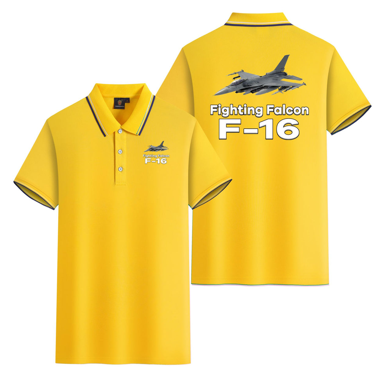 The Fighting Falcon F16 Designed Stylish Polo T-Shirts (Double-Side)