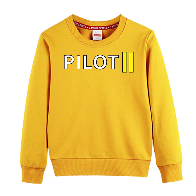 Pilot & Stripes (2 Lines) Designed "CHILDREN" Sweatshirts
