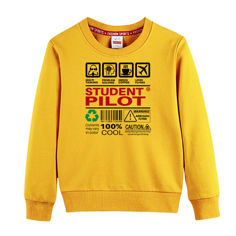 Student Pilot Label Designed "CHILDREN" Sweatshirts