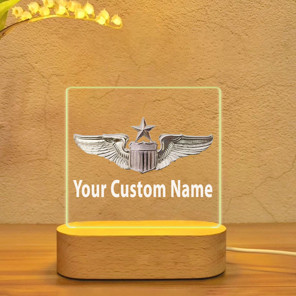 Custom Name (US Air Force & Star) Designed Night Lamp