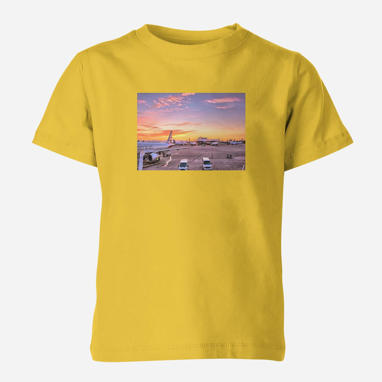 Airport Photo During Sunset Designed Children T-Shirts