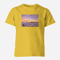 Thumbnail for Airport Photo During Sunset Designed Children T-Shirts