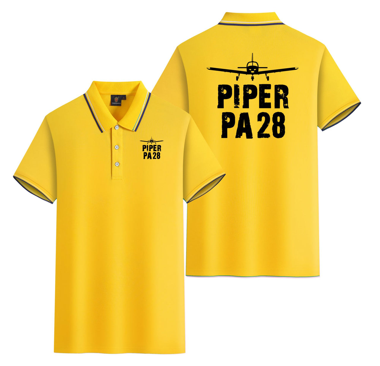 Piper PA28 & Plane Designed Stylish Polo T-Shirts (Double-Side)