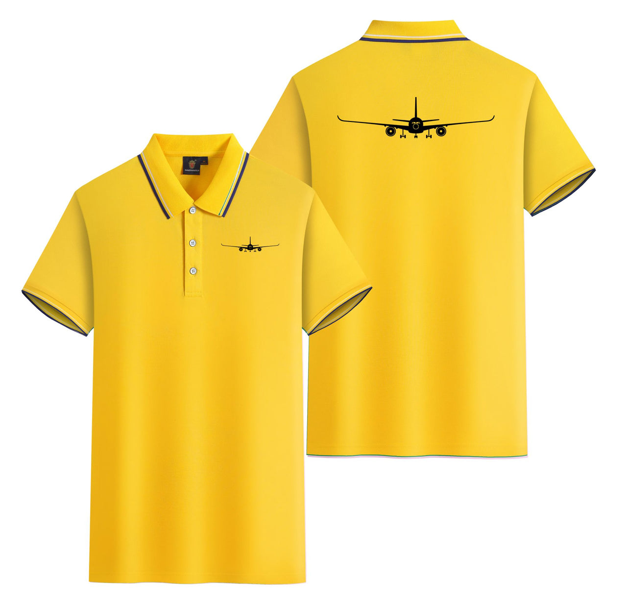 Airbus A350 Silhouette Designed Stylish Polo T-Shirts (Double-Side)