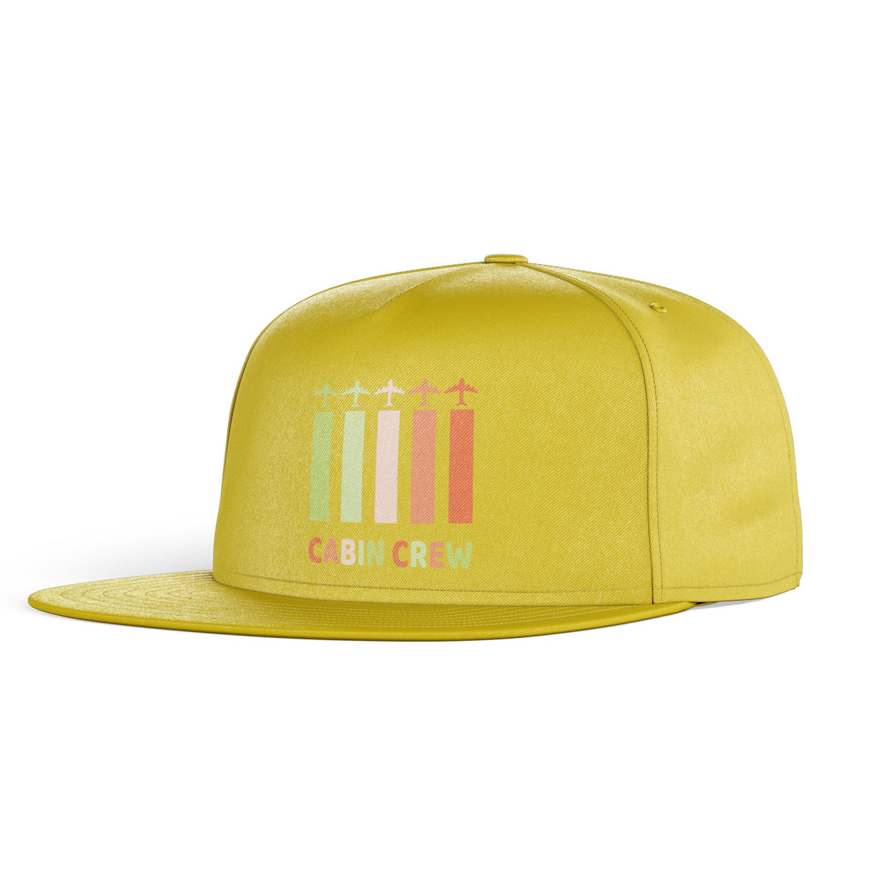 Colourful Cabin Crew Designed Snapback Caps & Hats