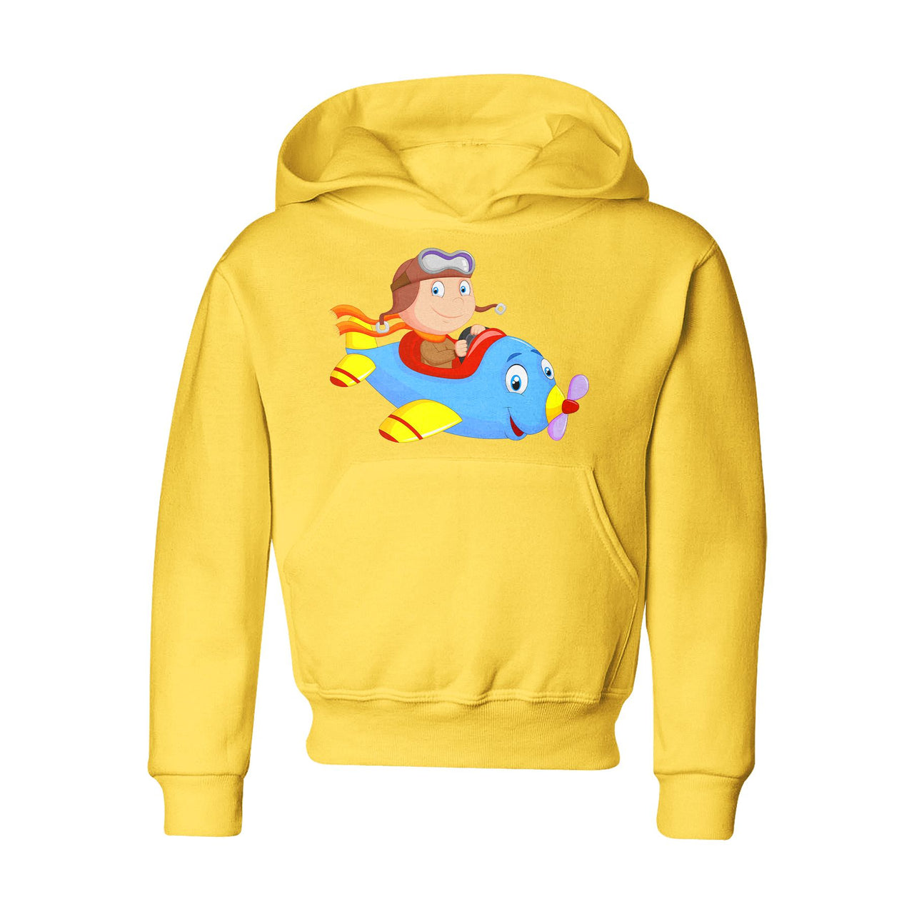 Little Boy Operating an Airplane Designed "CHILDREN" Hoodies