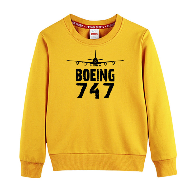 Boeing 747 & Plane Designed "CHILDREN" Sweatshirts