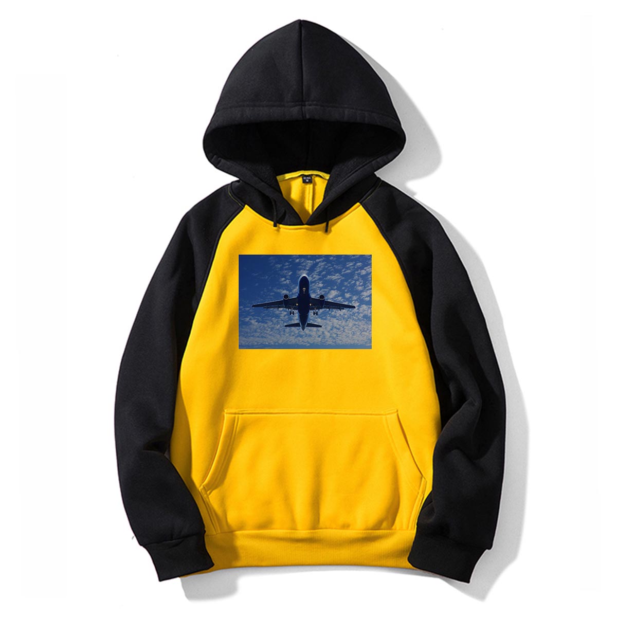 Airplane From Below Designed Colourful Hoodies