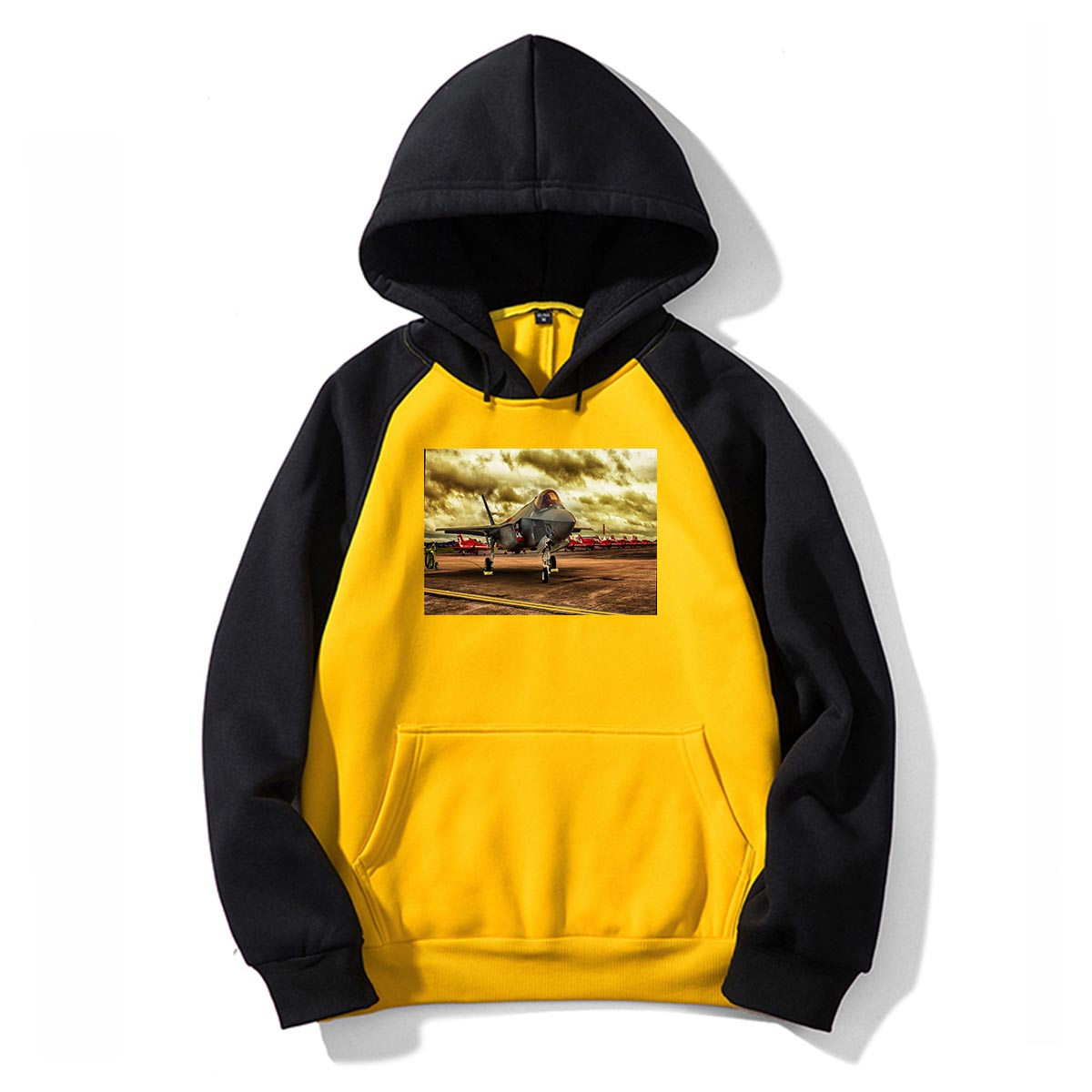 Fighter Jet 35 at Airbase Designed Colourful Hoodies