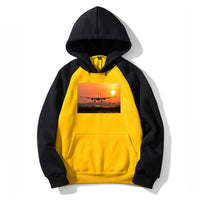 Thumbnail for Amazing Airbus A330 Landing at Sunset Designed Colourful Hoodies