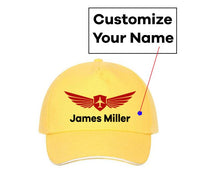 Thumbnail for Customizable Name & Badge Designed Hats Pilot Eyes Store Yellow(Colour) 