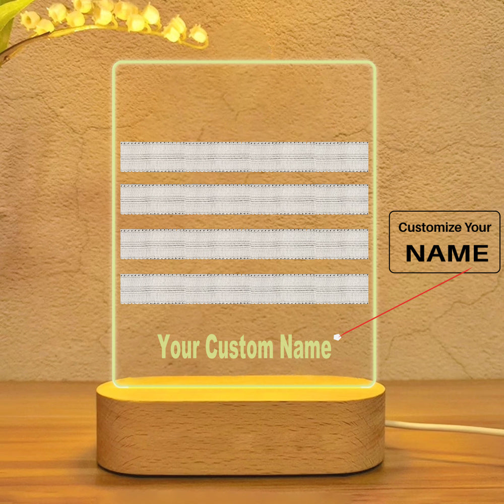 Pilot Epaulettes (Silver) 4 Lines Designed Night Lamp