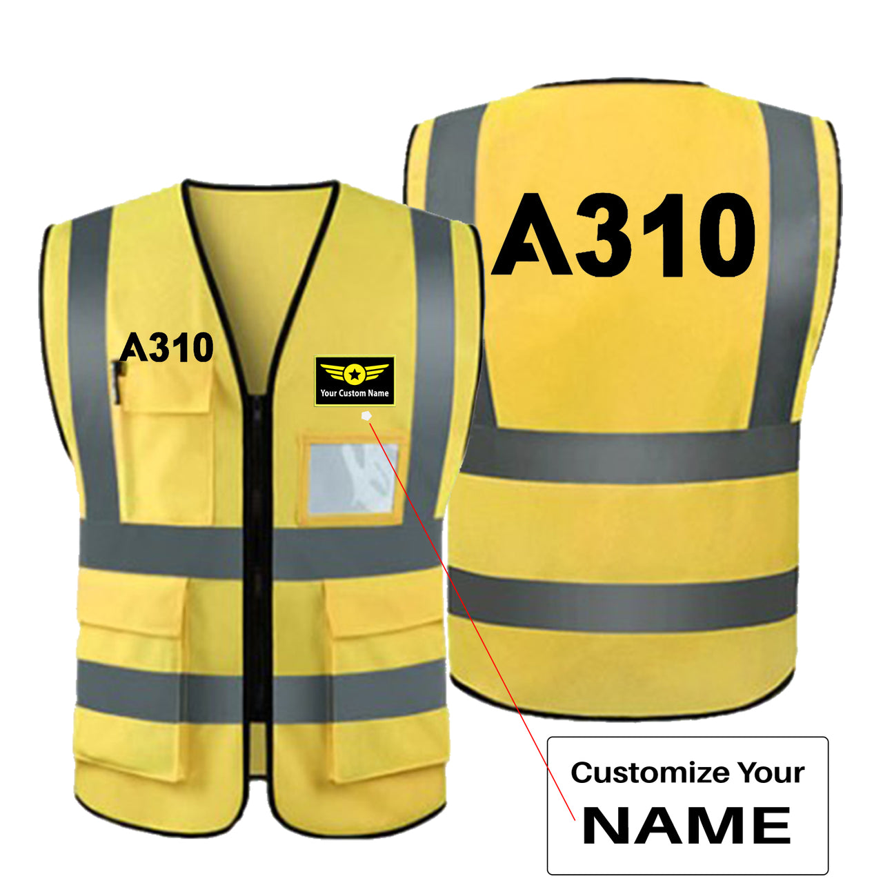 A310 Flat Text Designed Reflective Vests