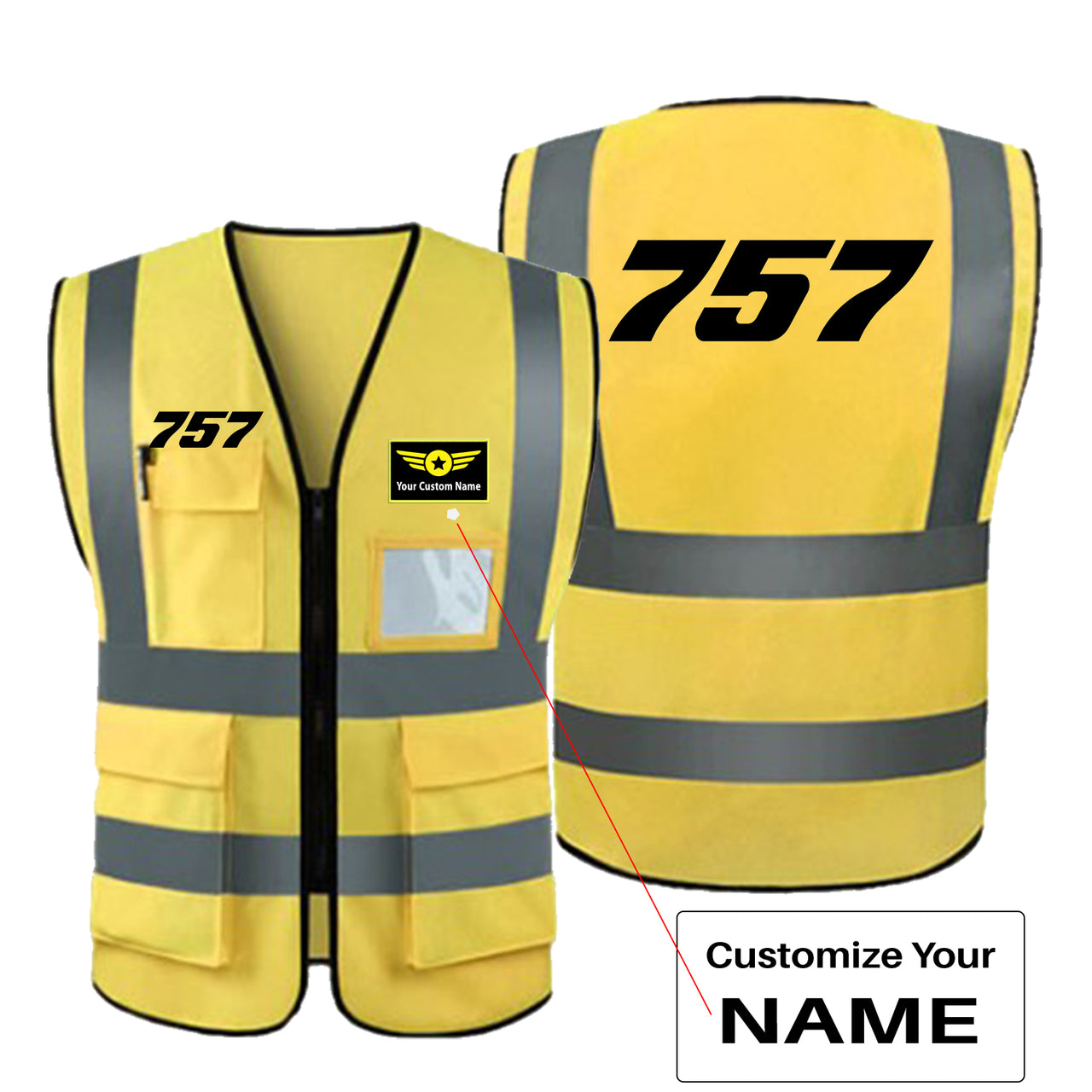757 Flat Text Designed Reflective Vests
