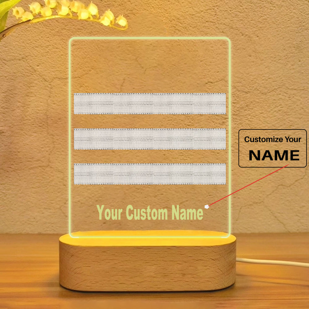 Pilot Epaulettes (Silver) 3 Lines Designed Night Lamp