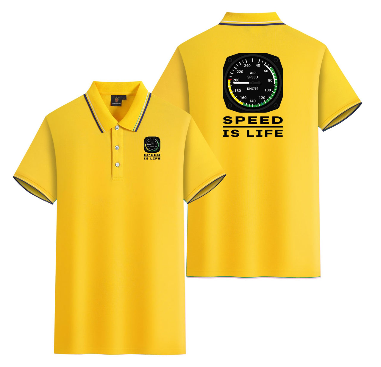 Speed Is Life Designed Stylish Polo T-Shirts (Double-Side)
