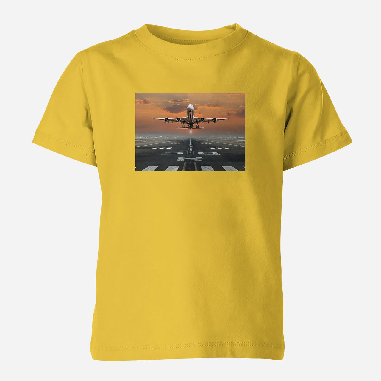 Aircraft Departing from RW30 Designed Children T-Shirts