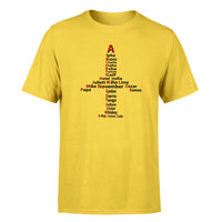 Thumbnail for Airplane Shape Aviation Alphabet Designed T-Shirts