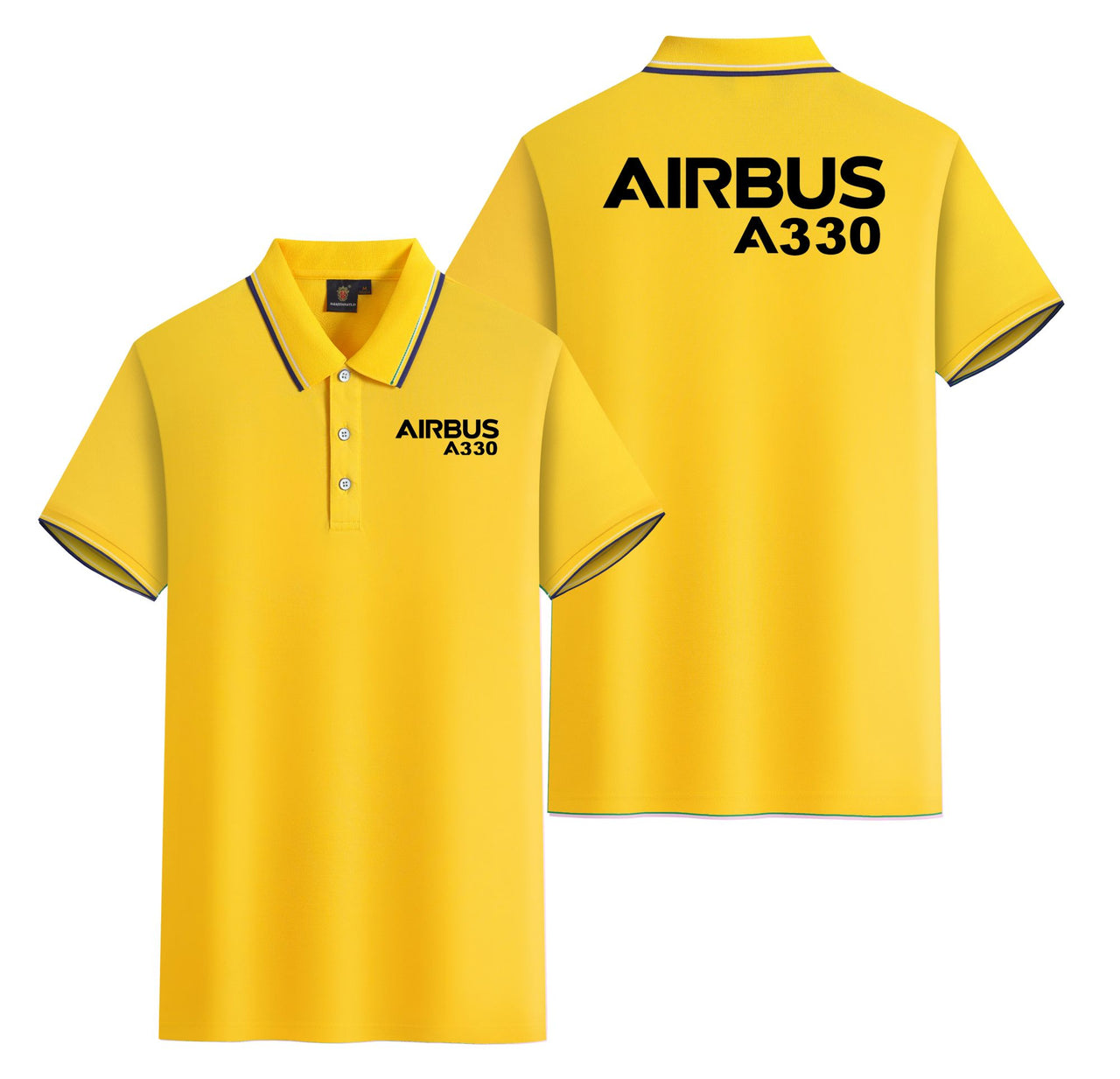Airbus A330 & Text Designed Stylish Polo T-Shirts (Double-Side)