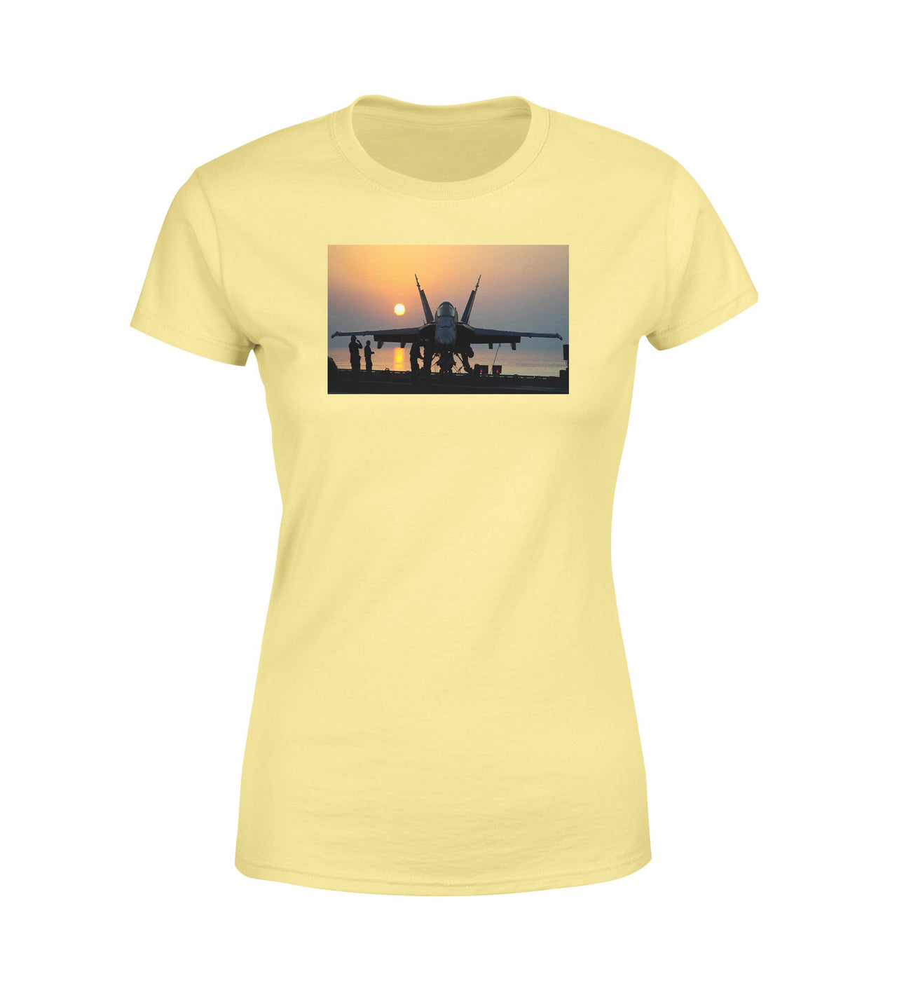 Military Jet During Sunset Designed Women T-Shirts