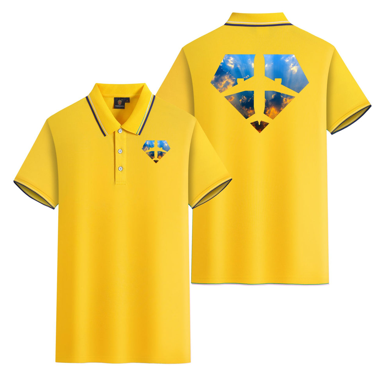Supermen of The Skies (Sunrise) Designed Stylish Polo T-Shirts (Double-Side)