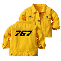 Thumbnail for 767 Flat Text Designed Children Denim Jackets