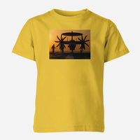 Thumbnail for Military Plane at Sunset Designed Children T-Shirts