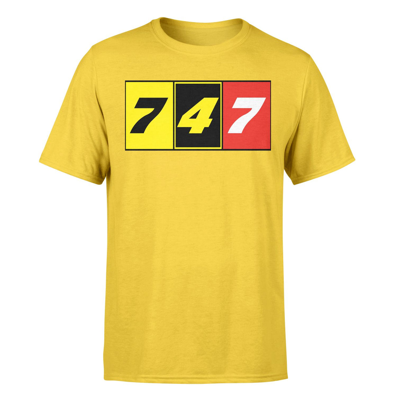 Flat Colourful 747 Designed T-Shirts