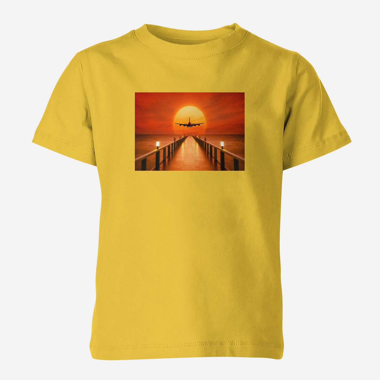 Airbus A380 Towards Sunset Designed Children T-Shirts